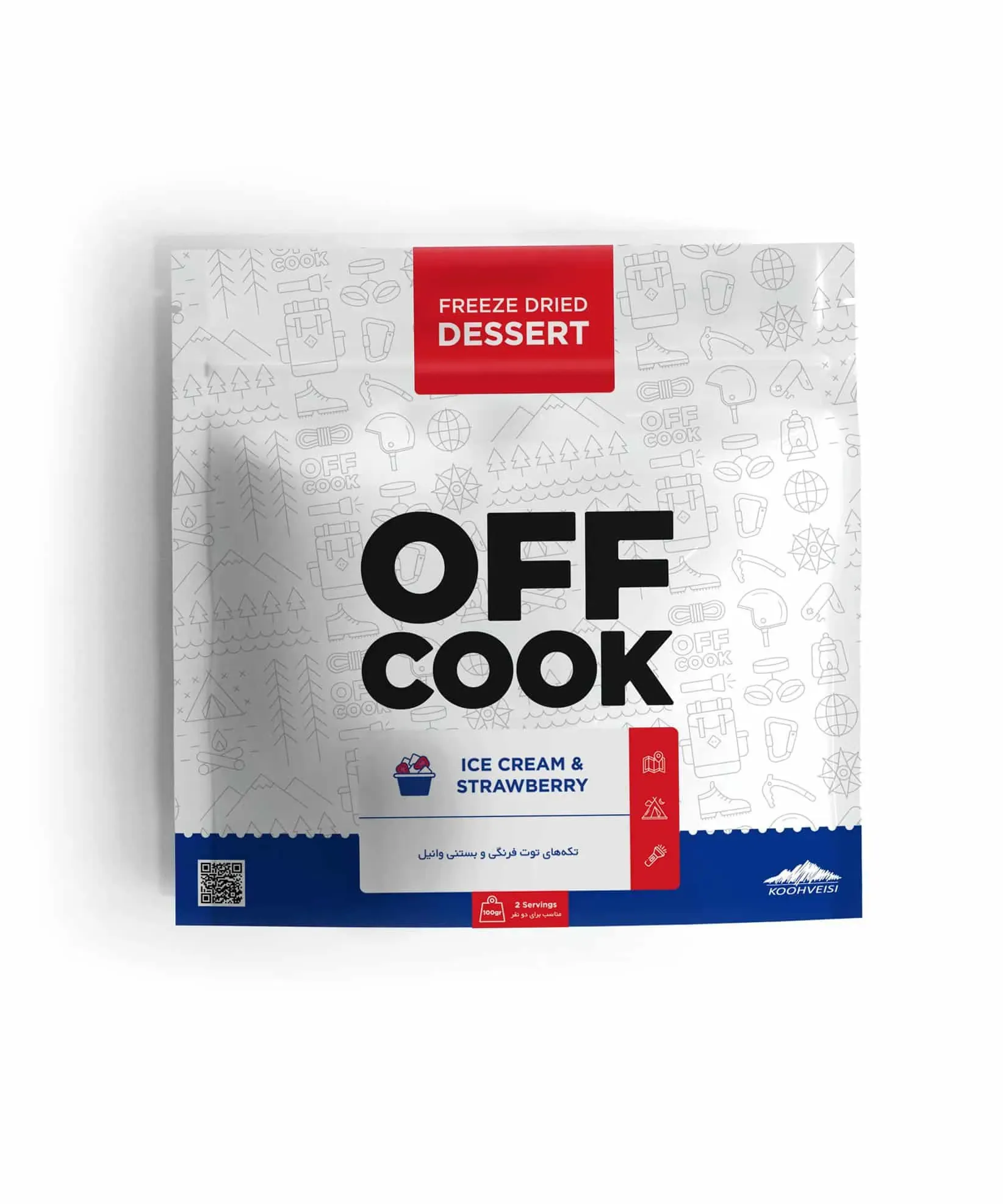 تکه های توت فرنگی و بستنی وانیل Off Cook